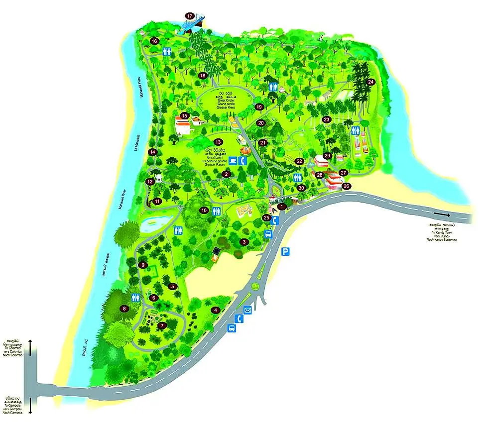 peradeniya botanical garden map